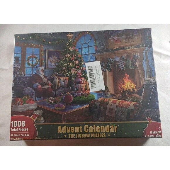 Puzzles Advent Calendar 2024 - 1008 Pieces Christmas Jigsaw Santa Holidays - Picture 1 of 2